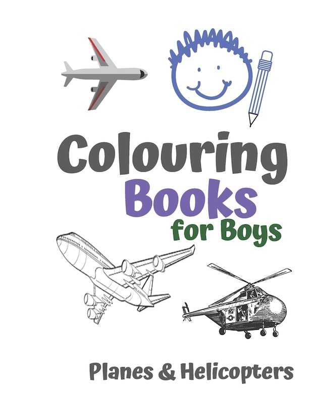 Front cover_Colouring Books for Boys Planes & Helicopters