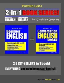 Front cover_Preston Lee's 2-in-1 Book Series! Beginner English & Conversation English Lesson 1 - 40 For Ukrainian Speakers