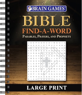 Front cover_Brain Games - Bible Find a Word: Parables, Prayers, and Prophets - Large Print