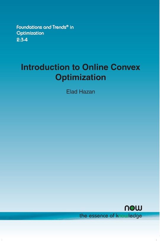 Front cover_Introduction to Online Convex Optimization