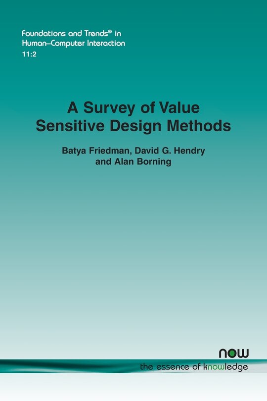 Front cover_A Survey of Value Sensitive Design Methods