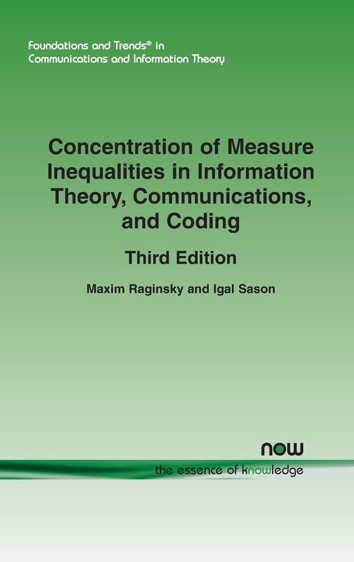 Couverture_Concentration of Measure Inequalities in Information Theory, Communications, and Coding