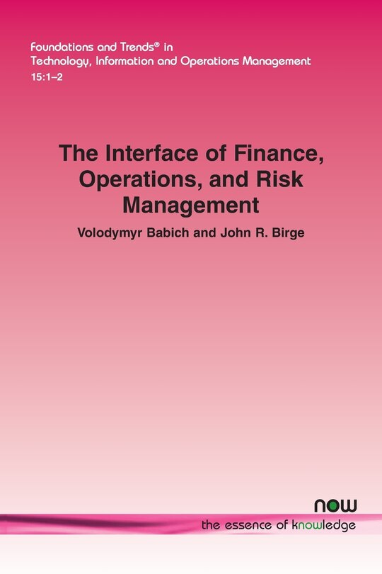 Front cover_The Interface of Finance, Operations, and Risk Management