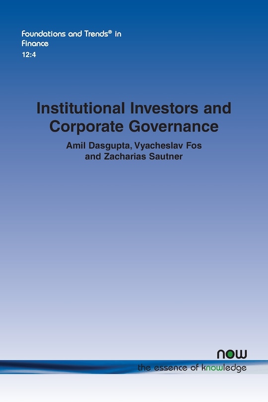 Couverture_Institutional Investors and Corporate Governance