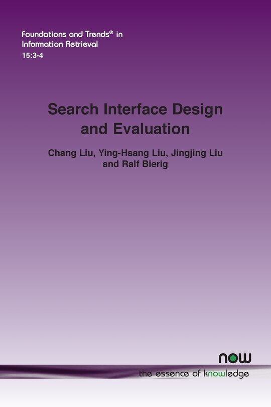 Front cover_Search Interface Design and Evaluation