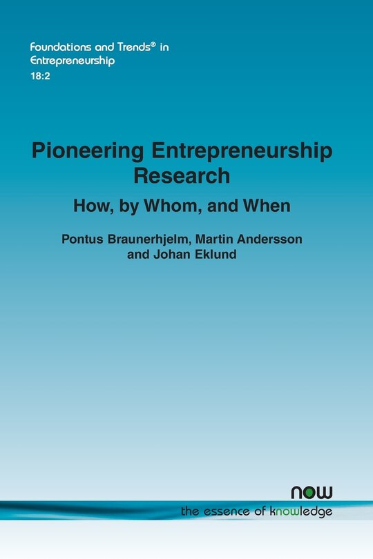 Front cover_Pioneering Entrepreneurship Research