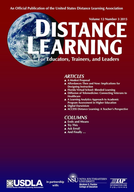 Couverture_Distance Learning Magazine Vol 12 Issue 3