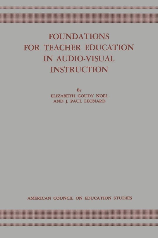 Couverture_Foundations for Teacher Education in Audio-Visual Instruction