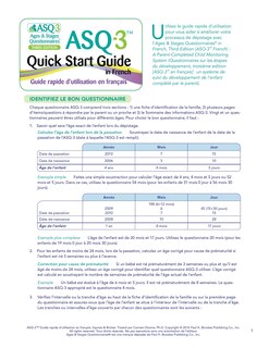 Asq-3' Quick Start Guide In French