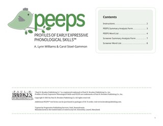 Front cover_Profiles of Early Expressive Phonological Skills (PEEPS) Forms