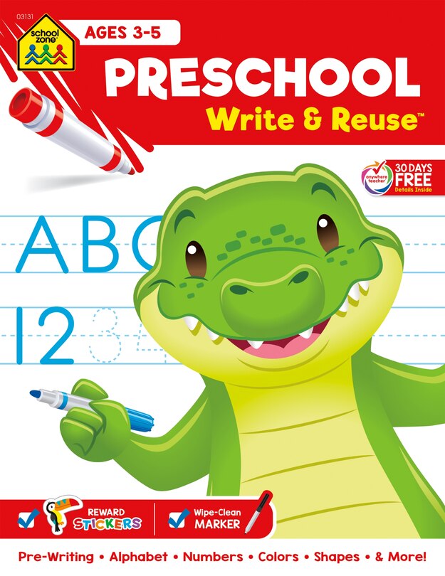 Couverture_School Zone Preschool Write & Reuse Workbook