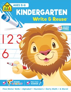 Front cover_School Zone Kindergarten Write & Reuse Workbook