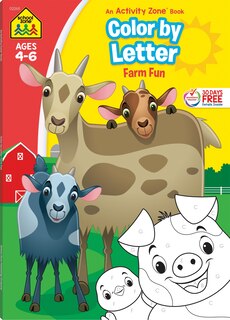 Front cover_School Zone Color by Letter Farm Fun Workbook