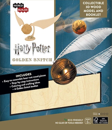 Incredibuilds: Harry Potter: Golden Snitch 3d Wood Model And Booklet: 3D Wood Model