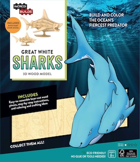 Front cover_IncrediBuilds: Great White Sharks 3D Wood Model