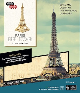 Incredibuilds: Paris: Eiffel Tower 3d Wood Model: 3D Wood Model