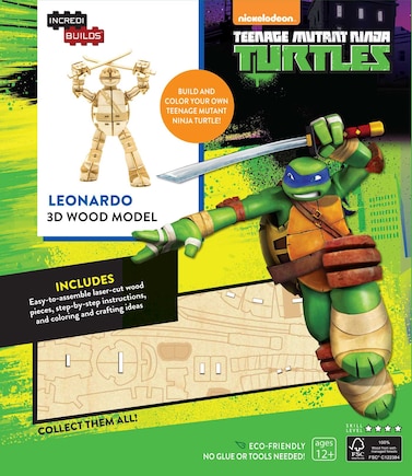 Incredibuilds: Teenage Mutant Ninja Turtles: Leonardo 3d Wood Model: 3D Wood Model