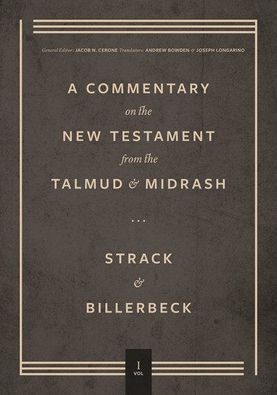 Couverture_Commentary on the New Testament from the Talmud and Midrash