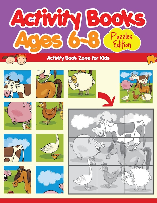 Front cover_Activity Books Ages 6-8 Puzzles Edition