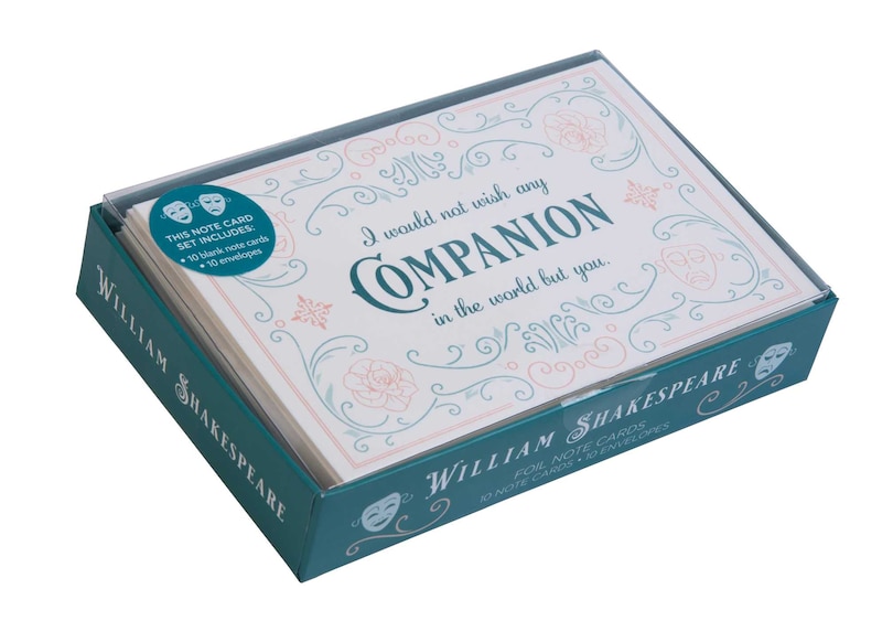 Front cover_William Shakespeare Foil Note Cards