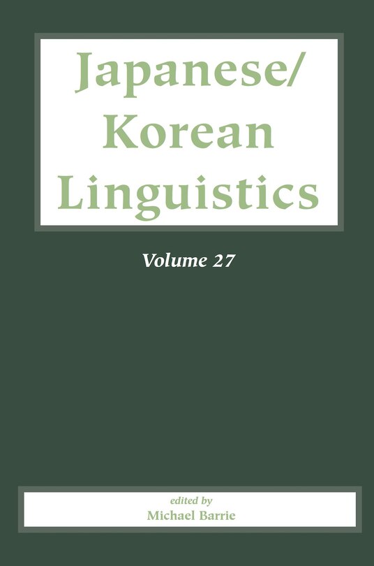 Couverture_Japanese/korean Linguistics, Volume 27