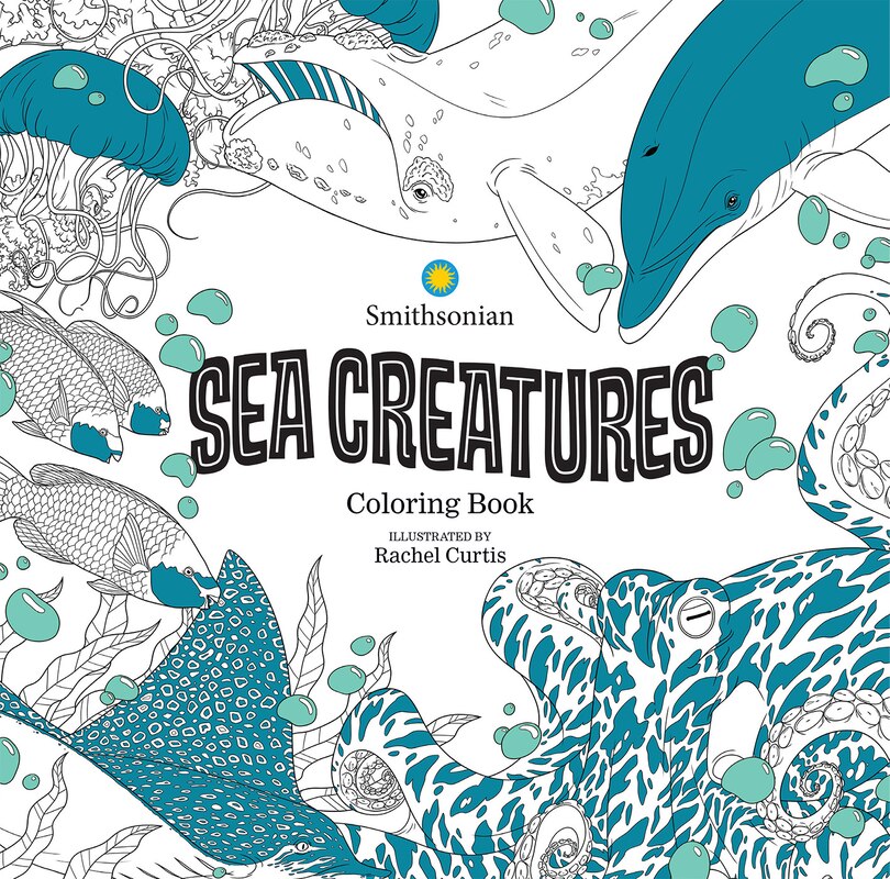 Front cover_Sea Creatures: A Smithsonian Coloring Book