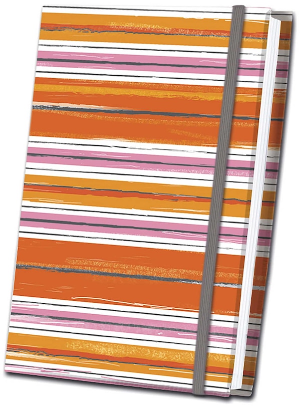 Front cover_Orange Striped Fabric Journal