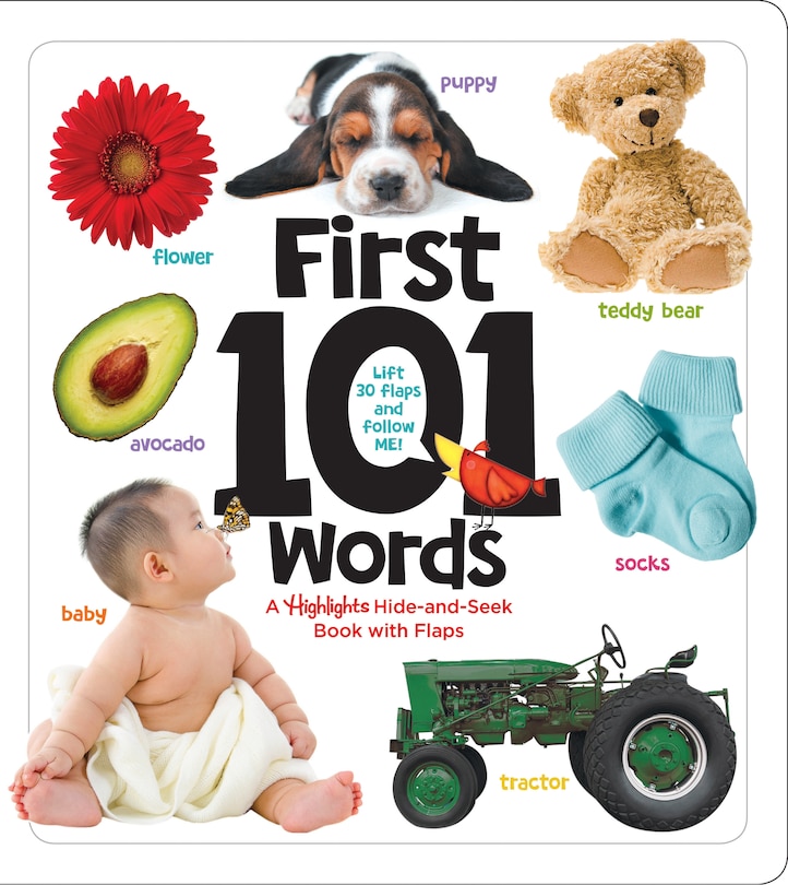 First 101 Words: A Hidden Pictures Lift-the-Flap Board Book, Learn Animals, Food, Shapes, Colors and Numbers, Interactive First Words Book for Babies and Toddlers