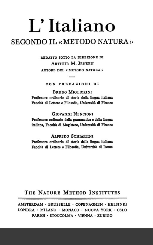 Front cover_L'italiano secondo il metodo natura