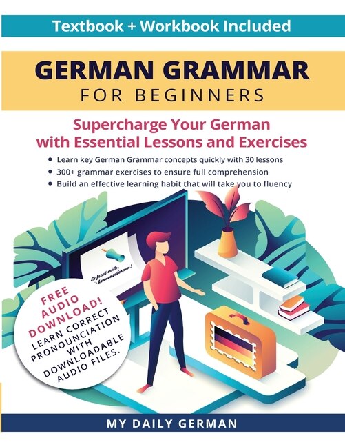 Couverture_German Grammar for Beginners Textbook + Workbook Included