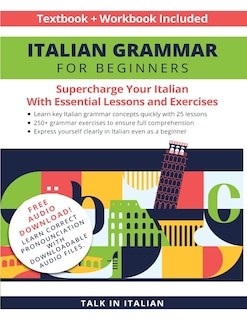 Front cover_Italian Grammar for Beginners Textbook + Workbook Included