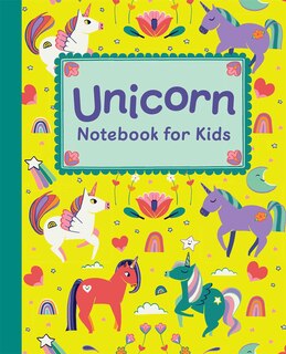 Front cover_Unicorn Notebook for Kids: Featuring cute unicorn art and lined, blank, graphed and bulleted pages perfect for journaling and doodling!