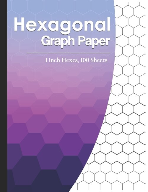 Hexagonal Graph Paper 1 inch Hexes, 130 Sheets Hexagonal Large Grid 0.