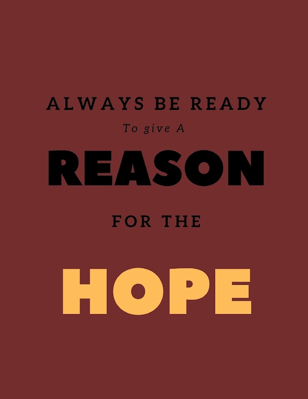 Couverture_Always be Ready to give a Reason for the Hope