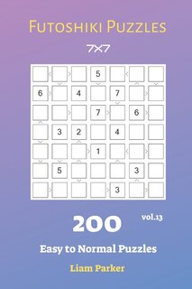 Front cover_Futoshiki Puzzles - 200 Easy to Normal Puzzles 7x7 vol.13
