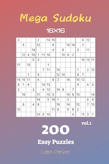 Front cover_Mega Sudoku 16x16 - 200 Easy Puzzles vol.1