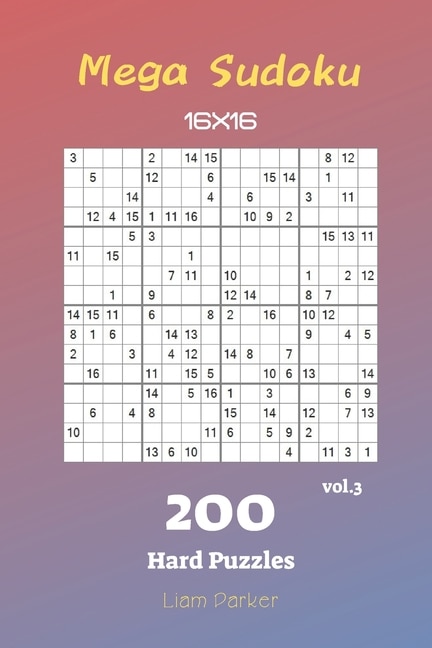Couverture_Mega Sudoku 16x16 - 200 Hard Puzzles vol.3