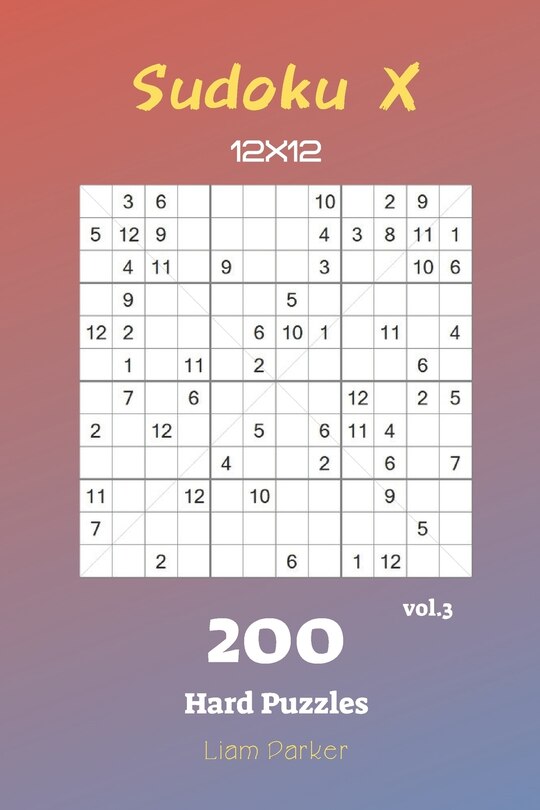 Front cover_Sudoku X 12x12 - 200 Hard Puzzles vol.3
