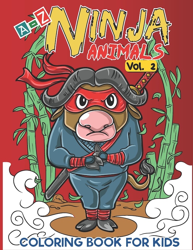 Couverture_A-Z Ninja Animals Coloring Book for Kids