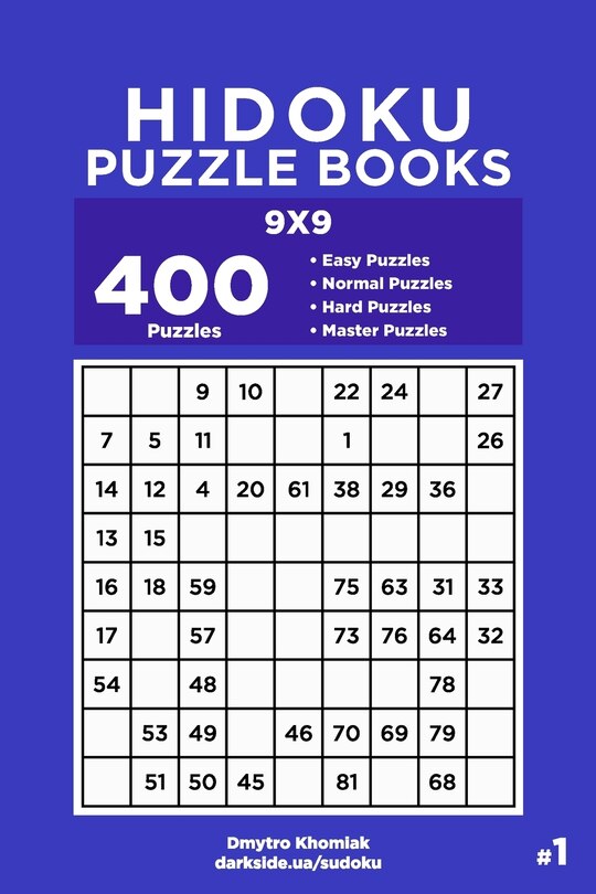 Front cover_Hidoku Puzzle Books - 400 Easy to Master Puzzles 9x9 (Volume 1)