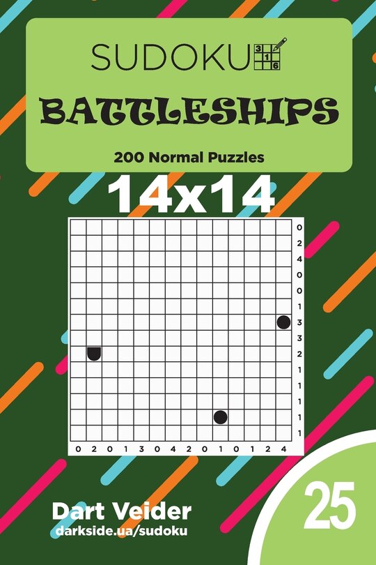 Front cover_Sudoku Battleships - 200 Normal Puzzles 14x14 (Volume 25)