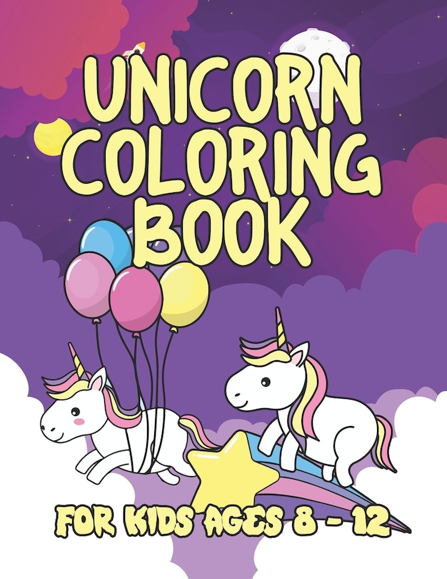 Front cover_Unicorn Coloring Book for Kids Ages 8-12