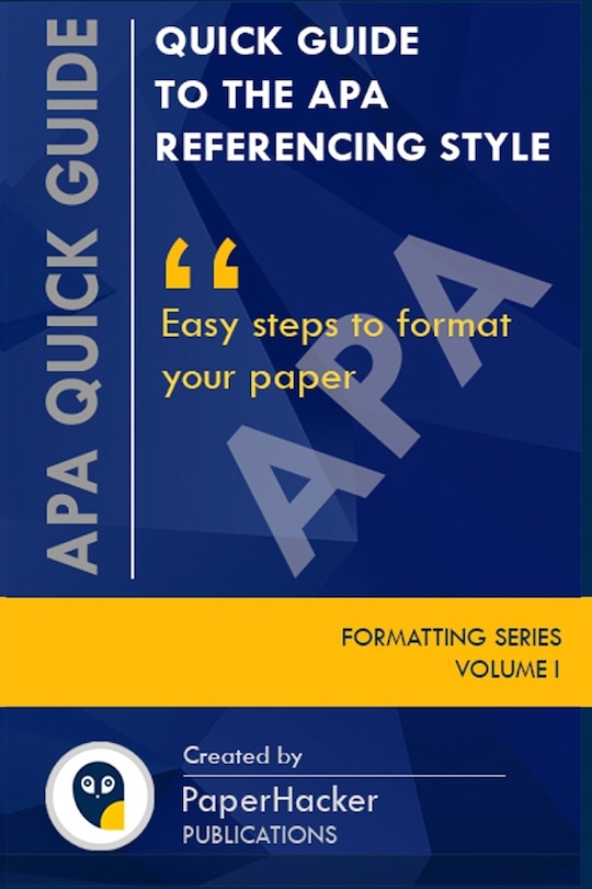 Front cover_Quick Guide to the APA Referencing Style