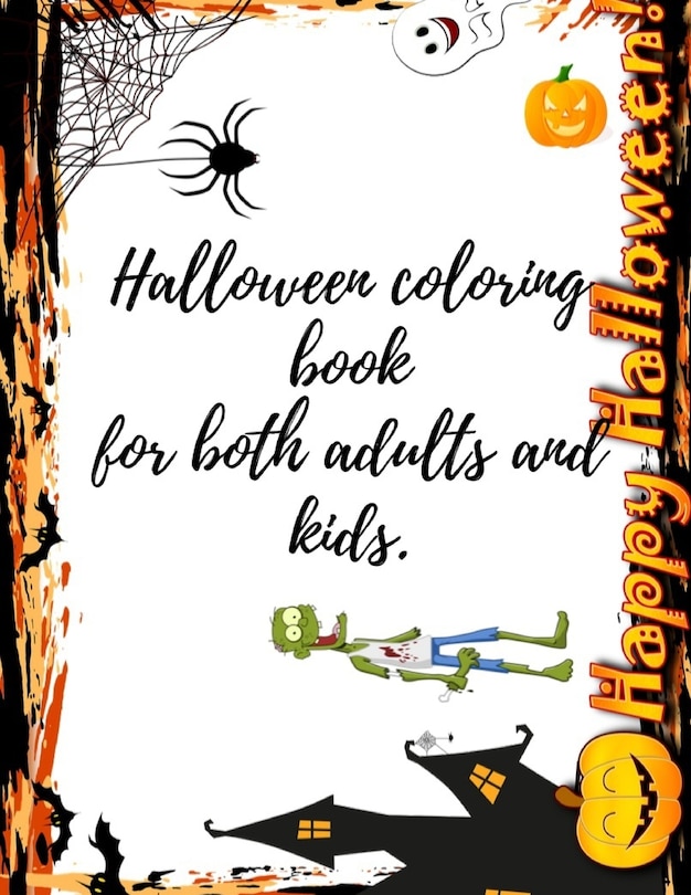 Front cover_Halloween coloring book for both adults and kids.