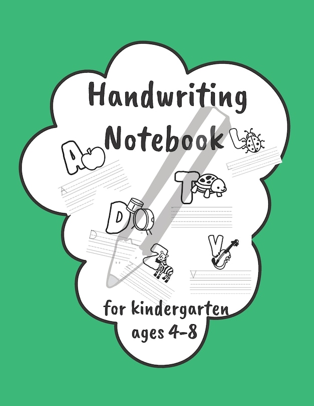 Front cover_Handwriting Notebook For Kindergarten Ages 4-8