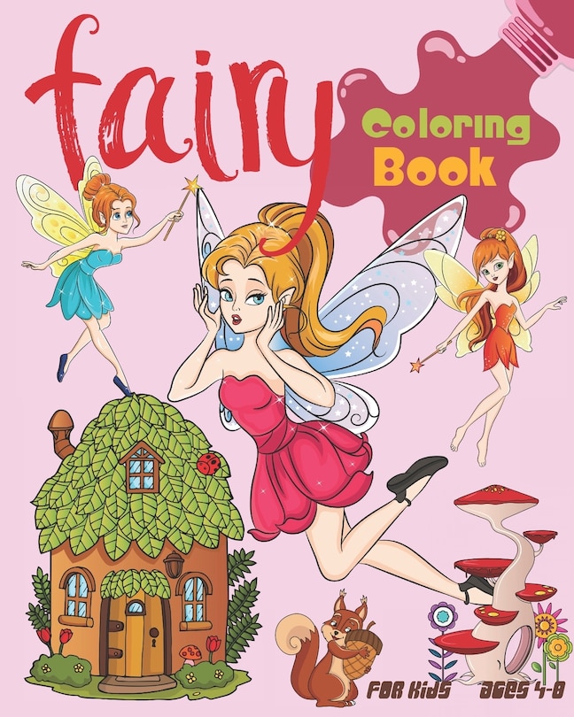 Front cover_Fairy Coloring Book For Kids Ages 4-8