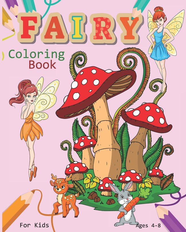 Front cover_Fairy Coloring Book For Kids Ages 4-8