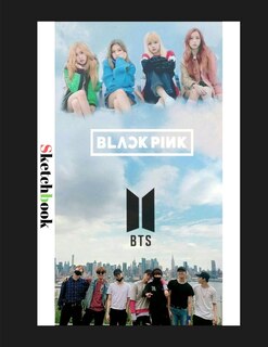 Bts/black Pink Sketchbook: 150 Pages Sketchbook Paper Size 8.5 X 11