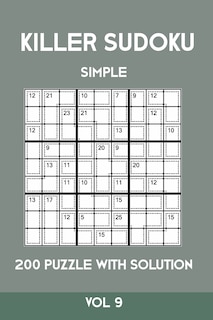Couverture_Killer Sudoku Simple 200 Puzzle With Solution Vol 9