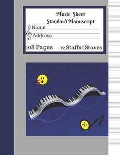 Couverture_Music Sheet Standard Manuscript -108 Pages 12 Staffs - Staves